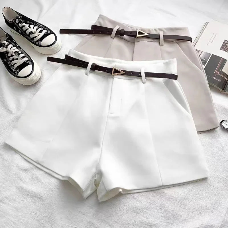 Belted High Waisted Shorts