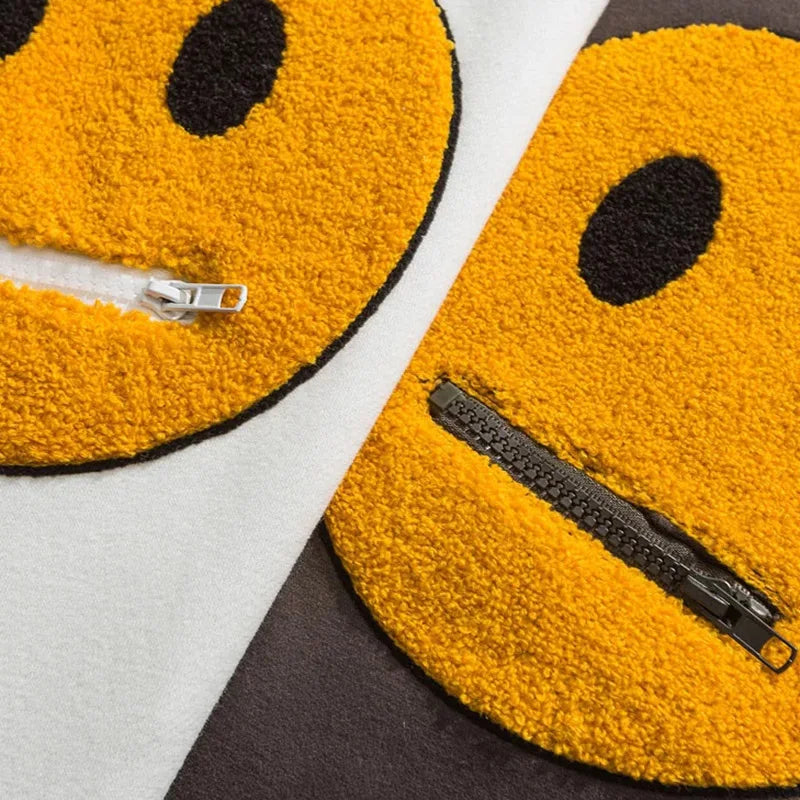 Basic Color Smiley Face Hoodie