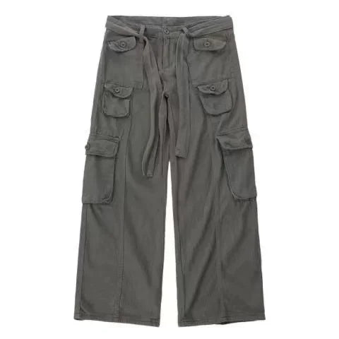 Retro Camouflage Wide Leg Cargo Pants