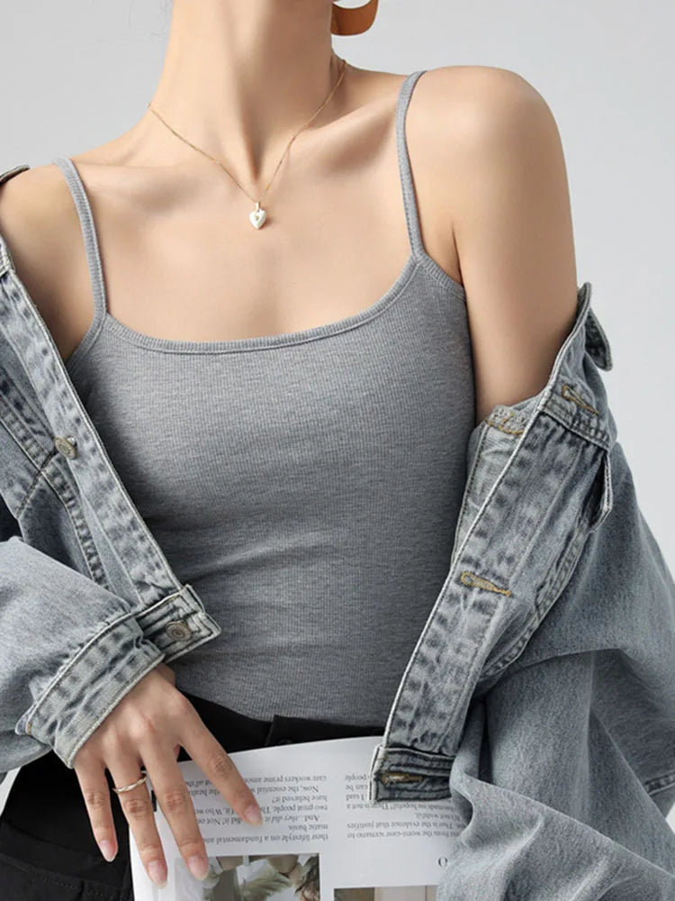 Basic Sleeveless Coffee Tank Top