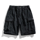 Solid Elastic Waist  Multi Pocket Short