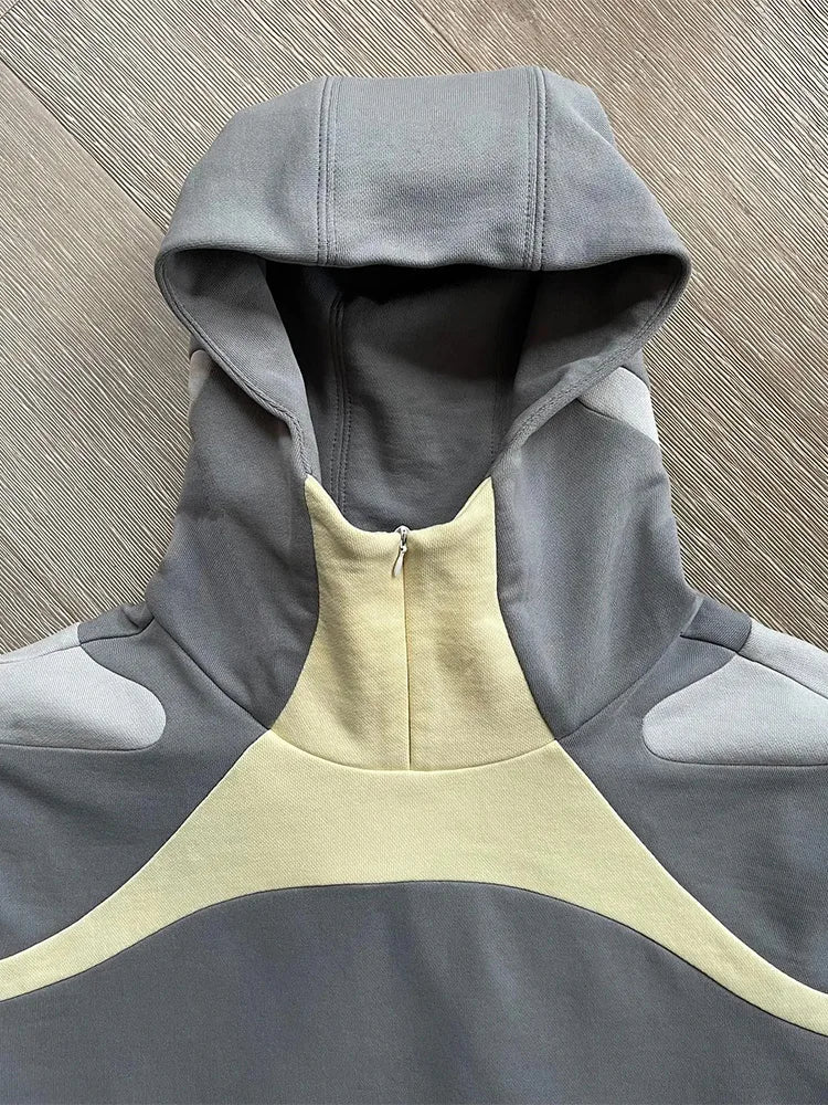 Y2K Irregular Patchwork Oversized Hoodie