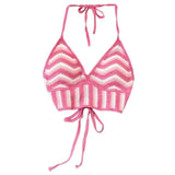 Handmade Knitted Sexy Halter Women Top Crochet