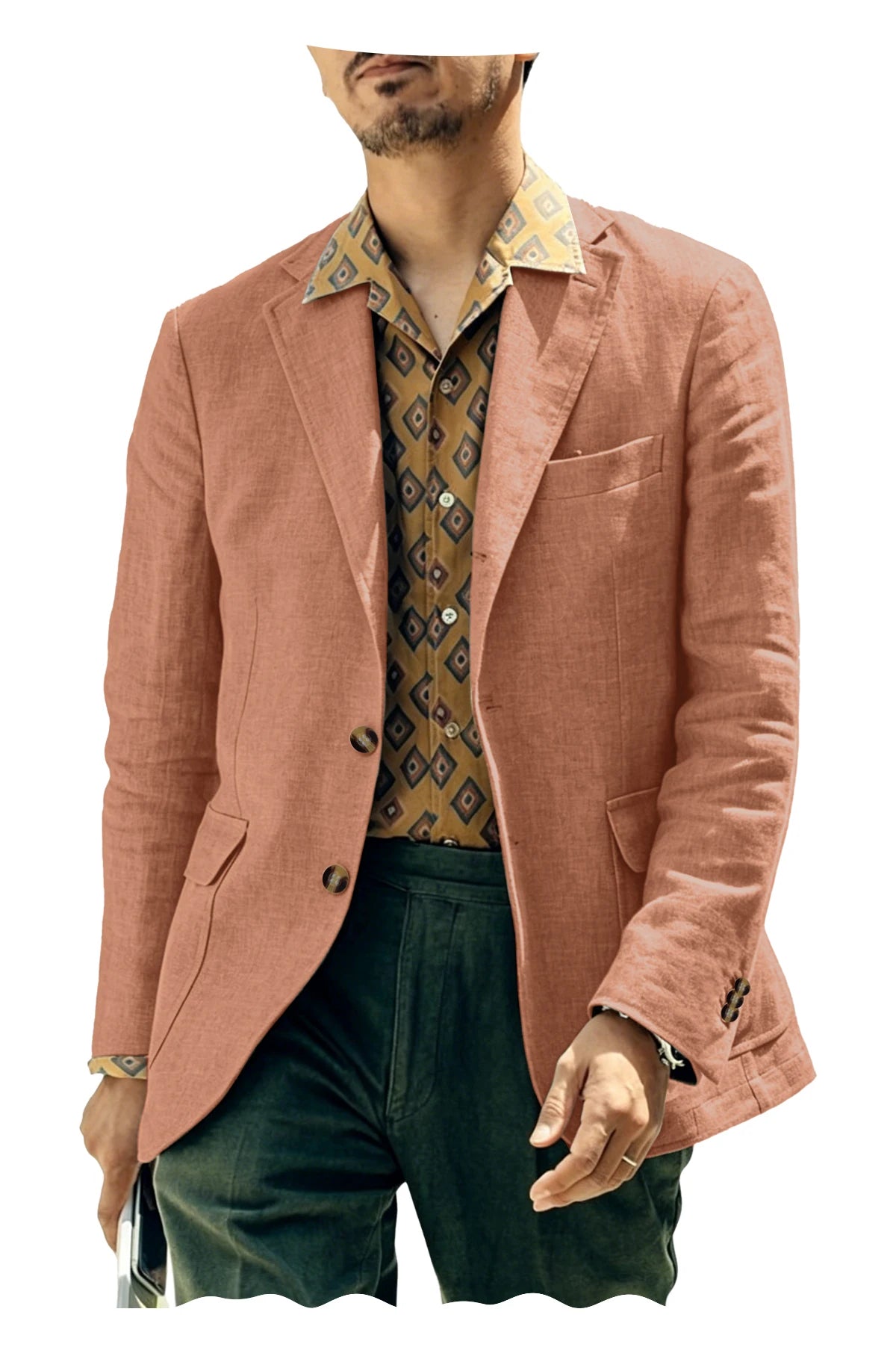 Italian Men Linen Suit Jacket