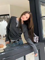 Korean Style O-Neck Long Sleeve T-Shirt