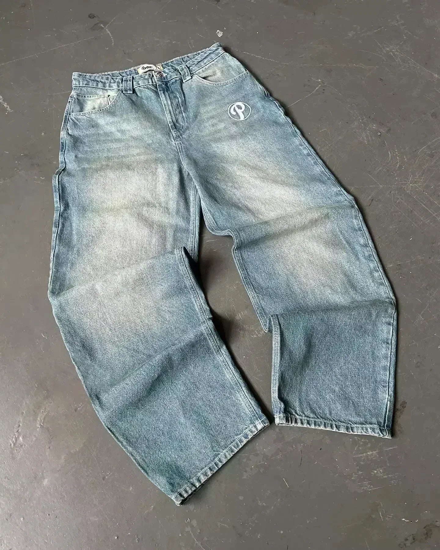 Y2K Black Wide-leg Women's Jeans