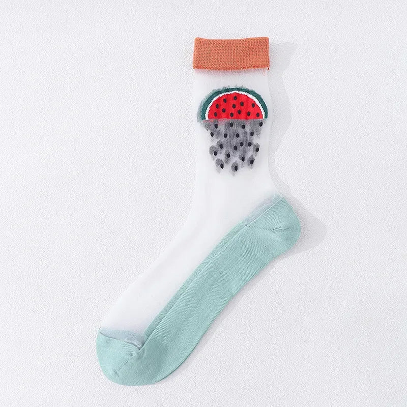 Summer Floral Crew Neck Socks
