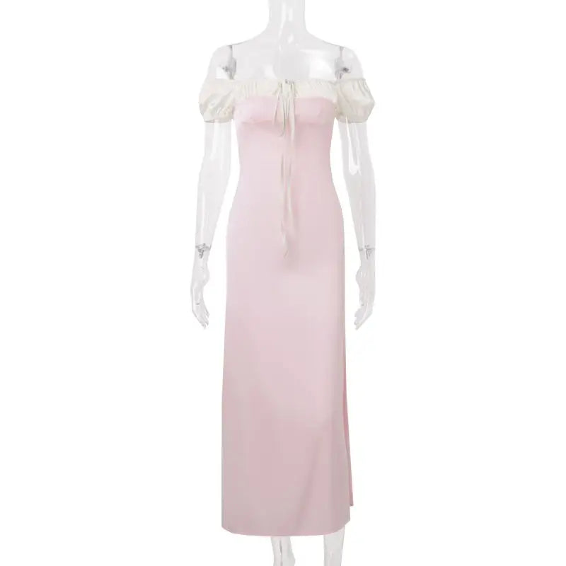 Coquette Core Princess Satin Maxi Dress