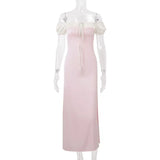 Coquette Core Princess Satin Maxi Dress