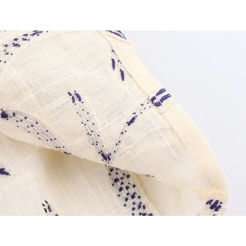 Casual Loose Embroidery Shirt Autumn Blouse