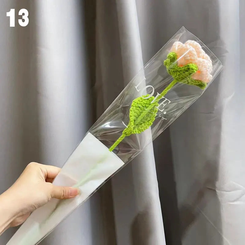 Gestrickter Rosen-Tulpen-Blumenstrauß für Hochzeiten
