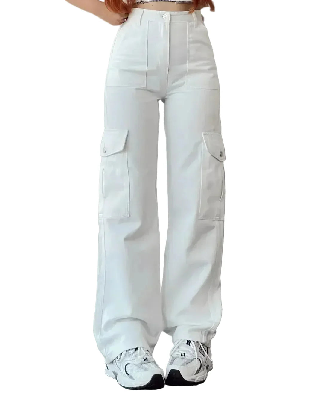Wide Leg Solid Color Carago Pants
