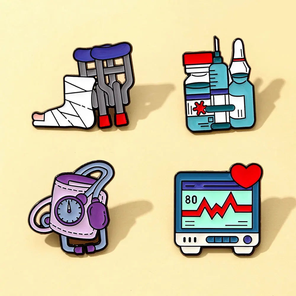 Personal Medical Metal Brooches