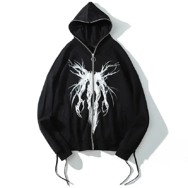 Y2K Cyber Zip-Up Hoodie