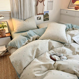 Blue Striped Cotton Bedding Set