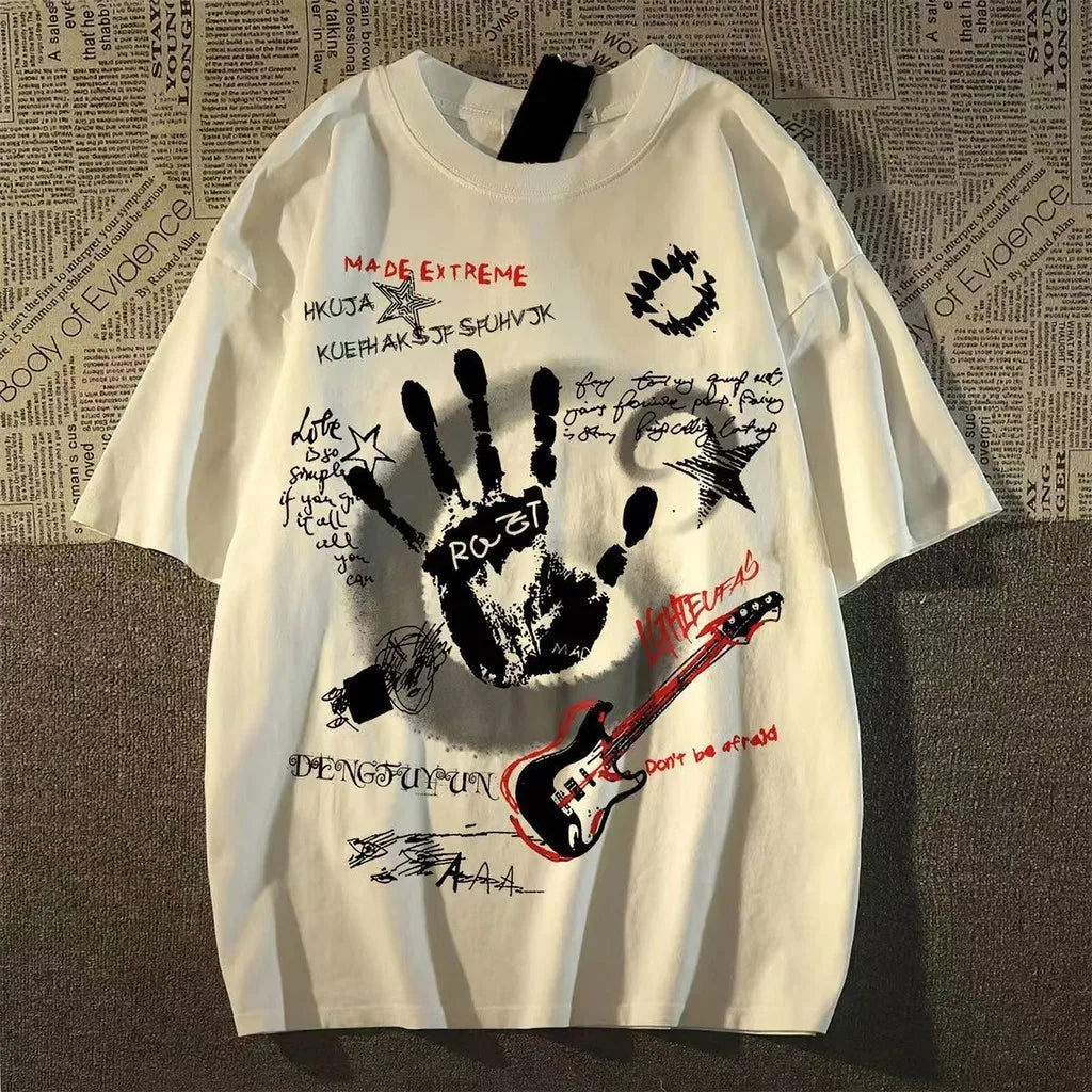 Vintage Hand Print Short Sleeve T-Shirt