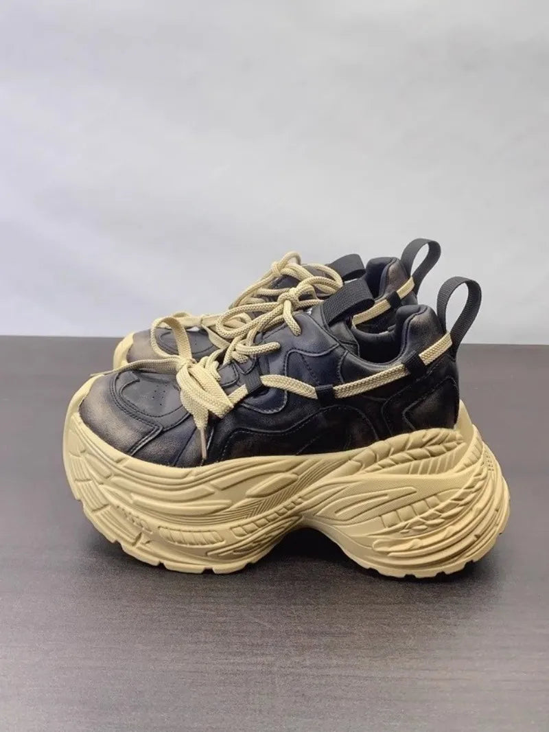 Chunky Platform Round Toe Pumps Sneakers