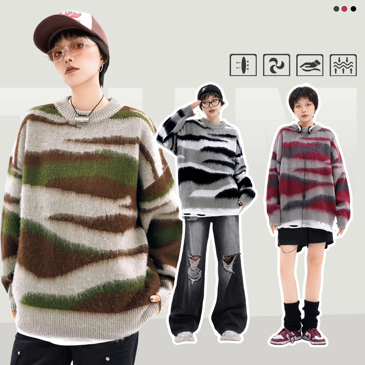 Zebra Pattern Cozy Sweater