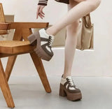 Color Block High Heels Shoes