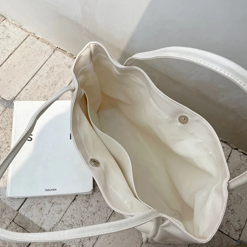 Y2K Leather Simple Style Shoulder Bag