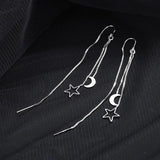 Vintage Silver Star Moon Earrings