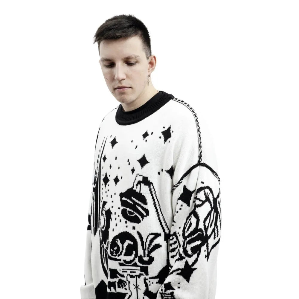 Y2K Cartoon Print Sweater