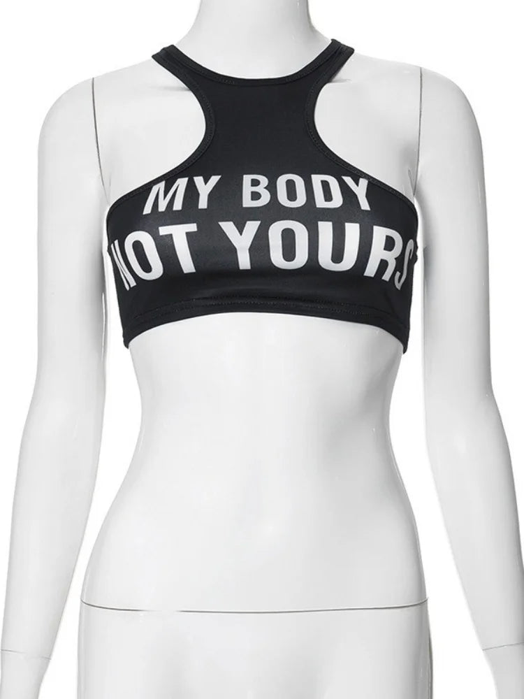 Vintage Letter Printing Crop Top