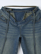 Baddie Cut Out Low Rise Jeans