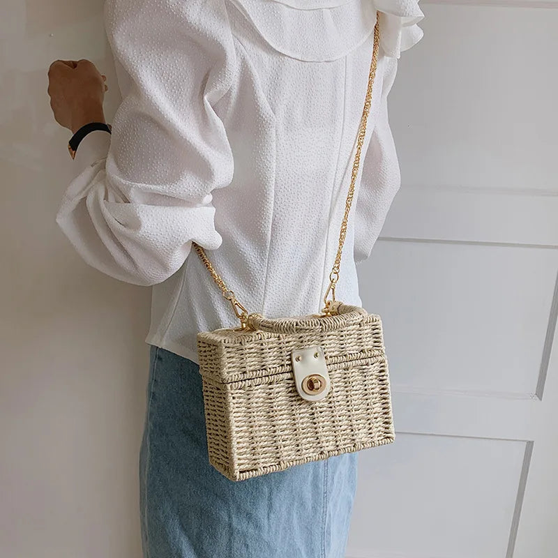 Summer Box Straw Handbag
