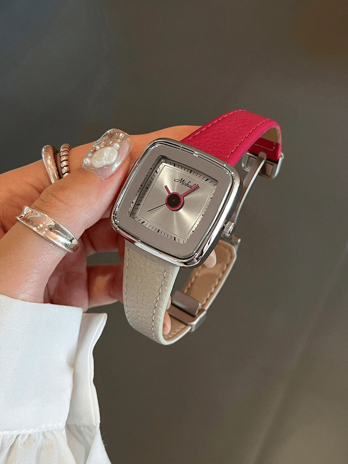 Vintage Leather Magnetic Clasp Watch