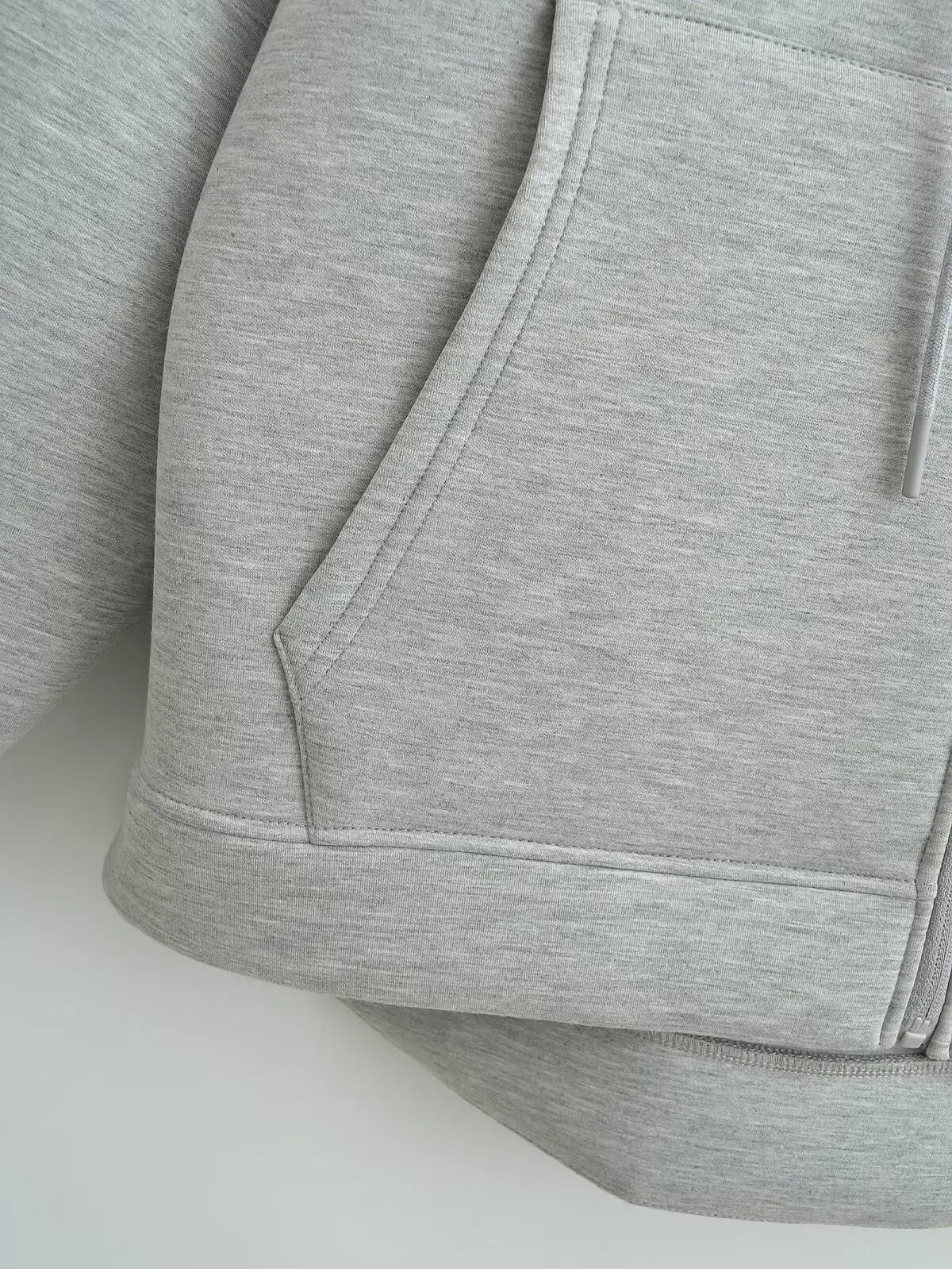 Solid Color Zip-up Hoodie