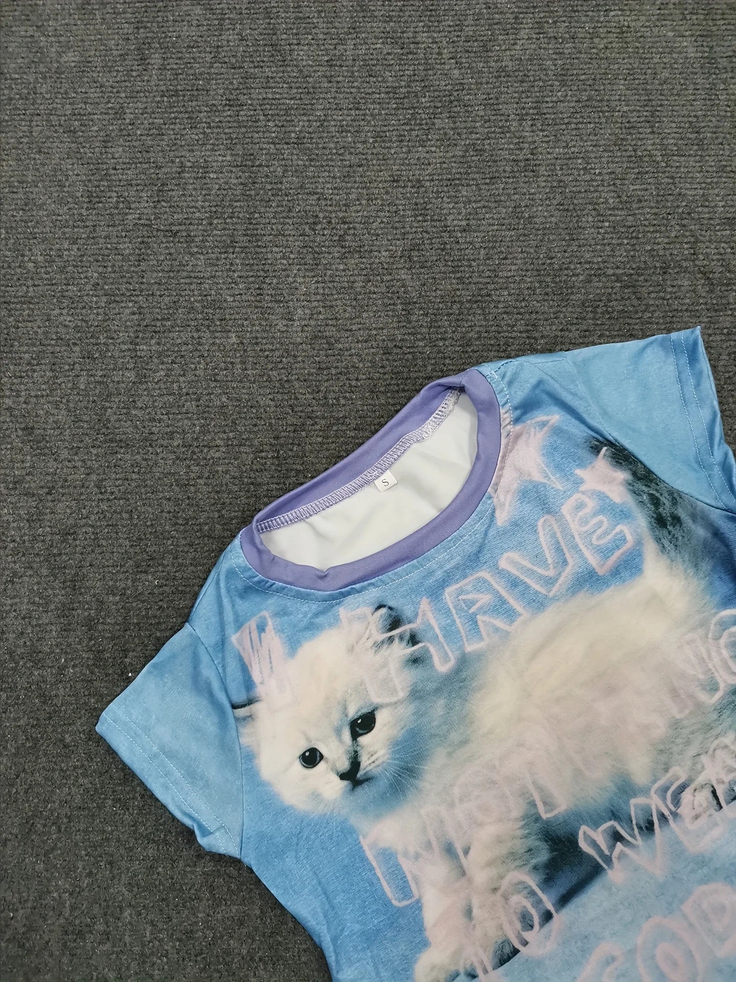 Summer Cute Cat O-neck Baby Tee
