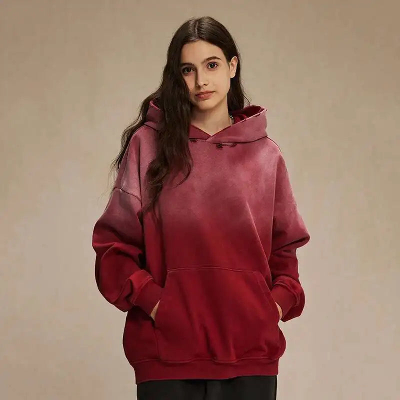 American Gradient Solid Color Pullover Hoodies