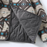 Double Sided Geometric Pattern Puffer Jacket