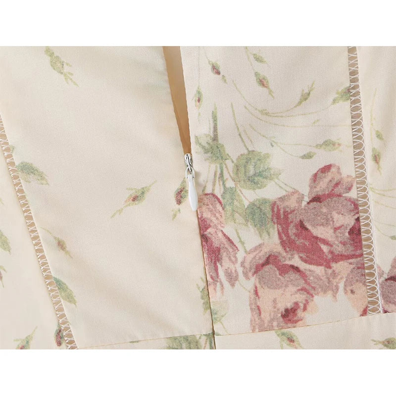 Sexy Spaghetti Straps Floral Print Long Dress