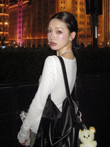 Y2K Mesh Long Sleeve Blouse