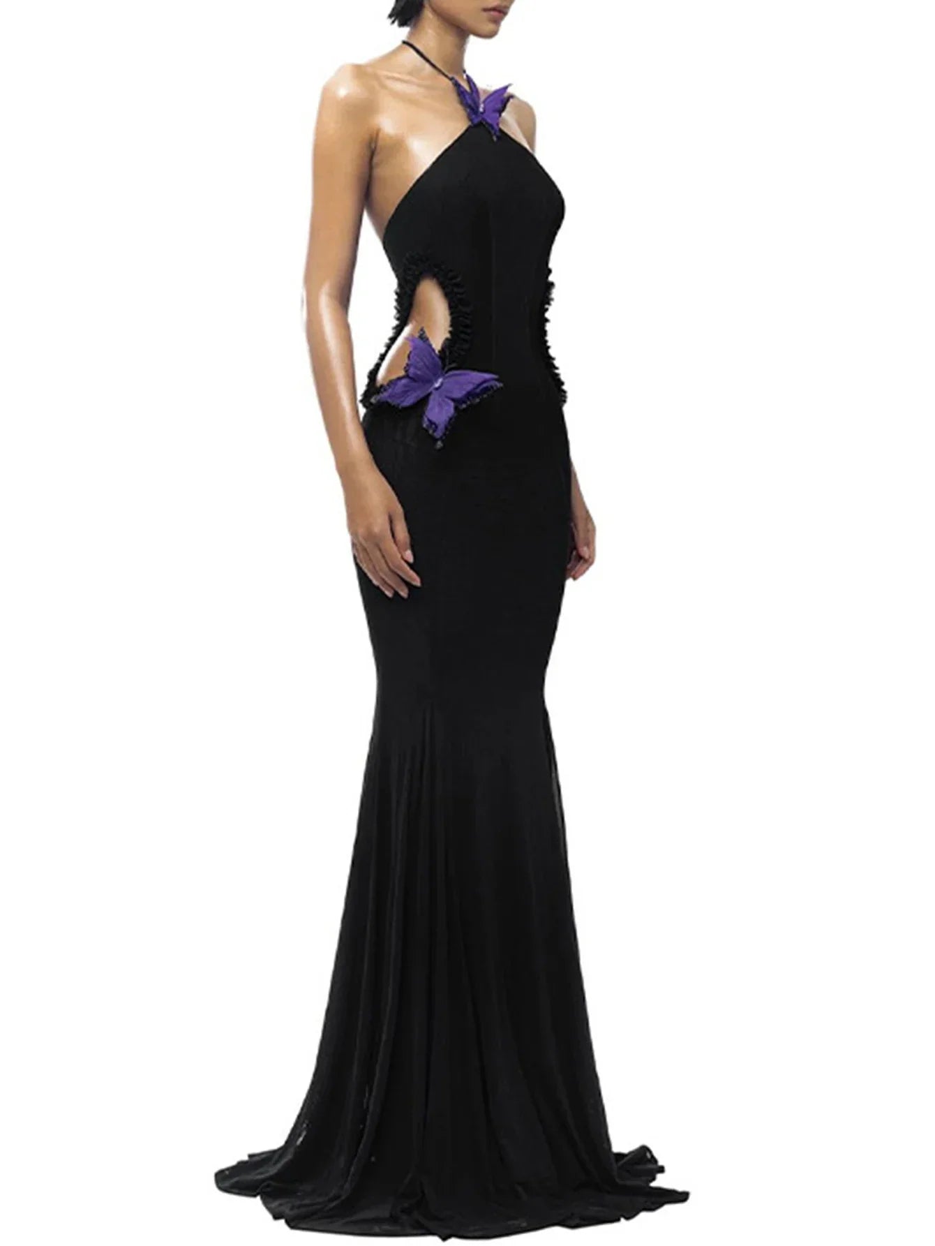 Butterfly Cut Out Elegant Maxi Dress