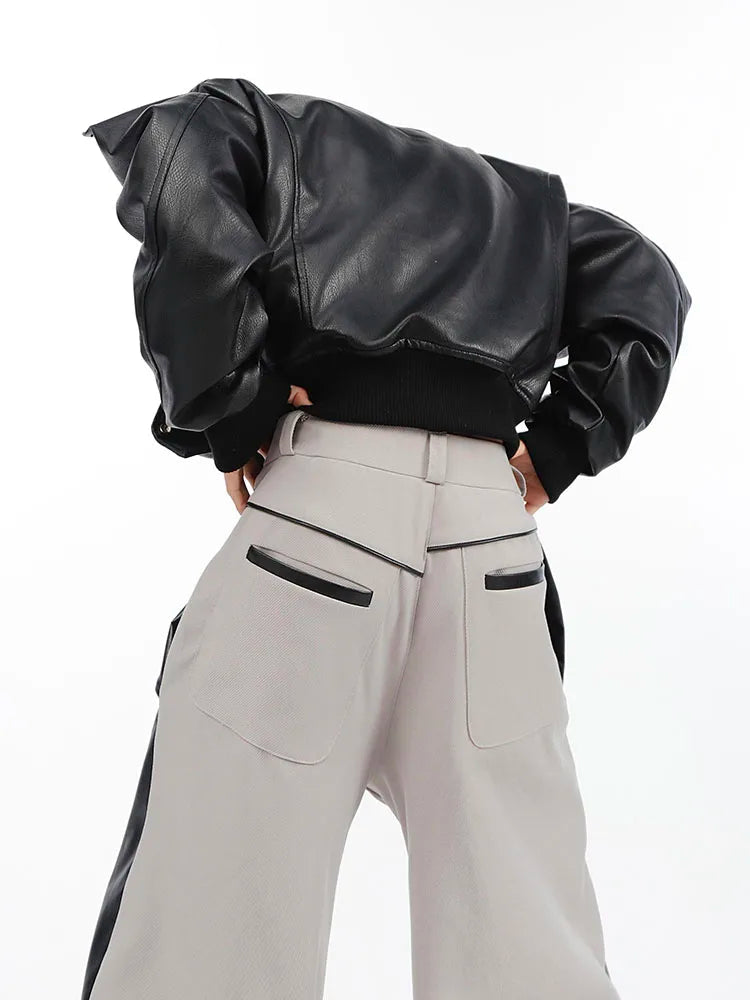 Y2K Cyber Faux Leather Pants
