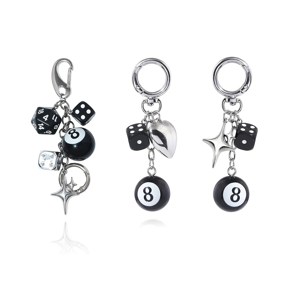 Y2k Dice Billiards Keychain