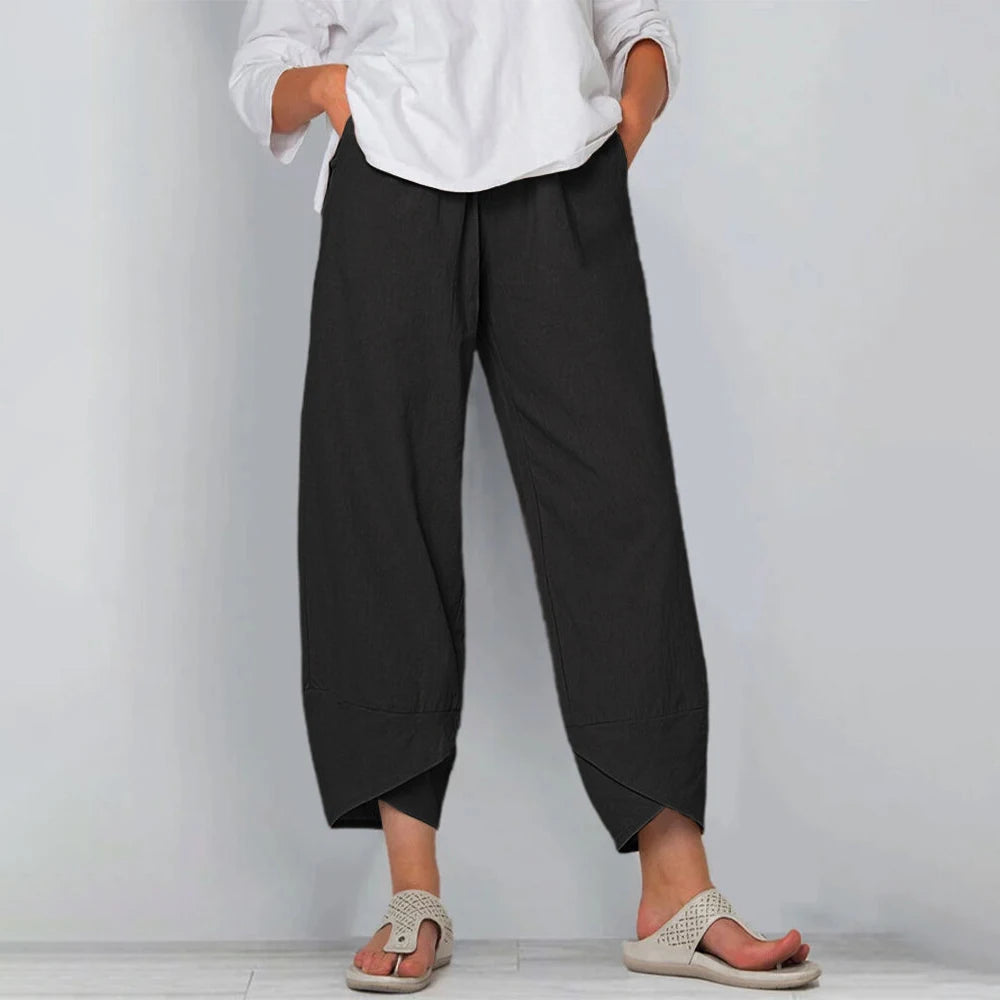Old Money Linen Wide Leg Women Pants