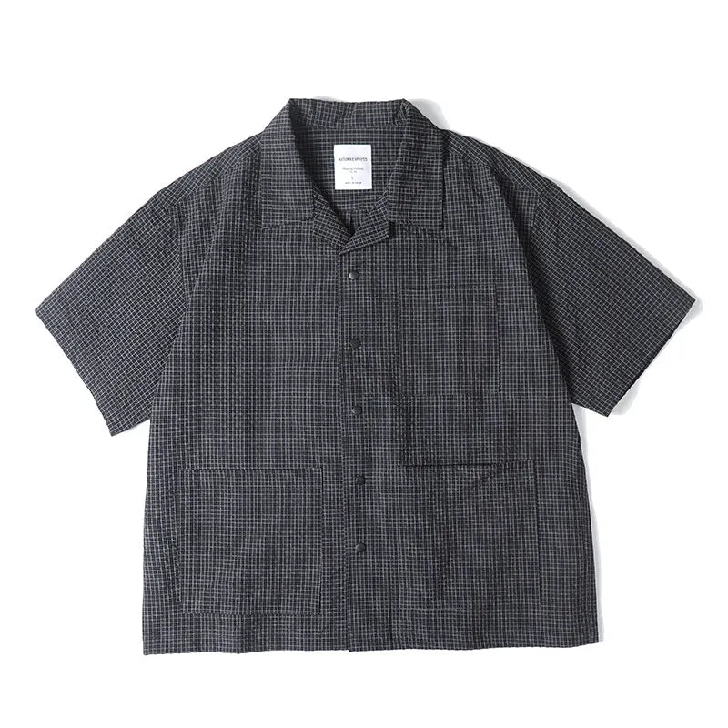 Plaid Casual Loose Fit Short Shirt