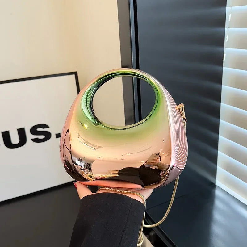 Shiny Modern Crescent Handbag