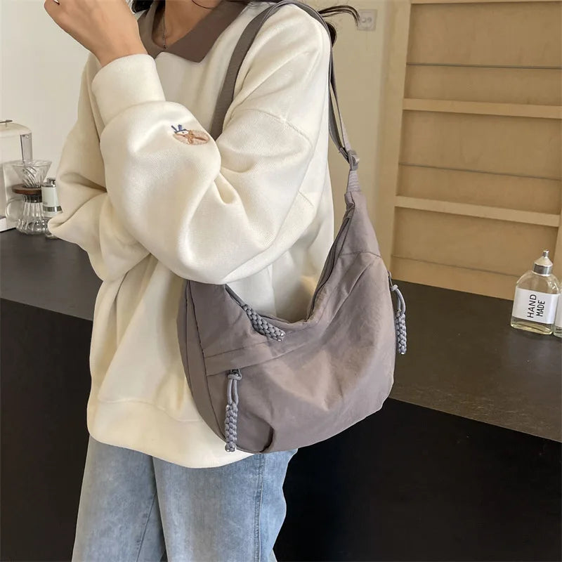 Y2K Nylon Fabric Women's Shoulder Bag