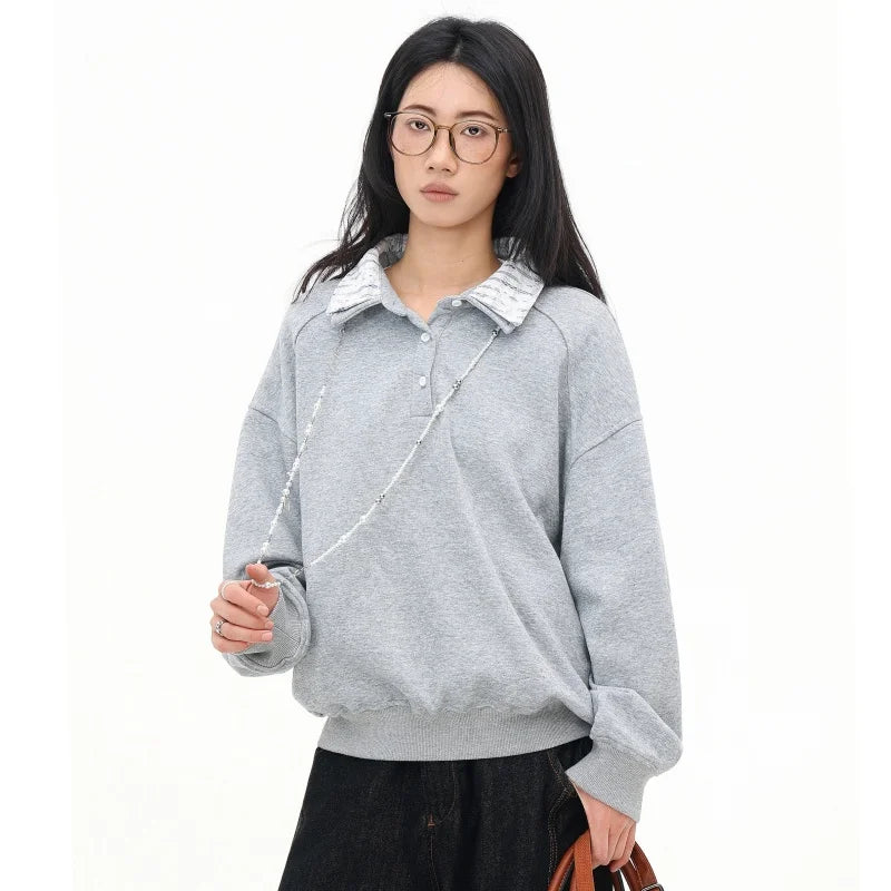 Gray Cozy Block Oversized T-Shirt
