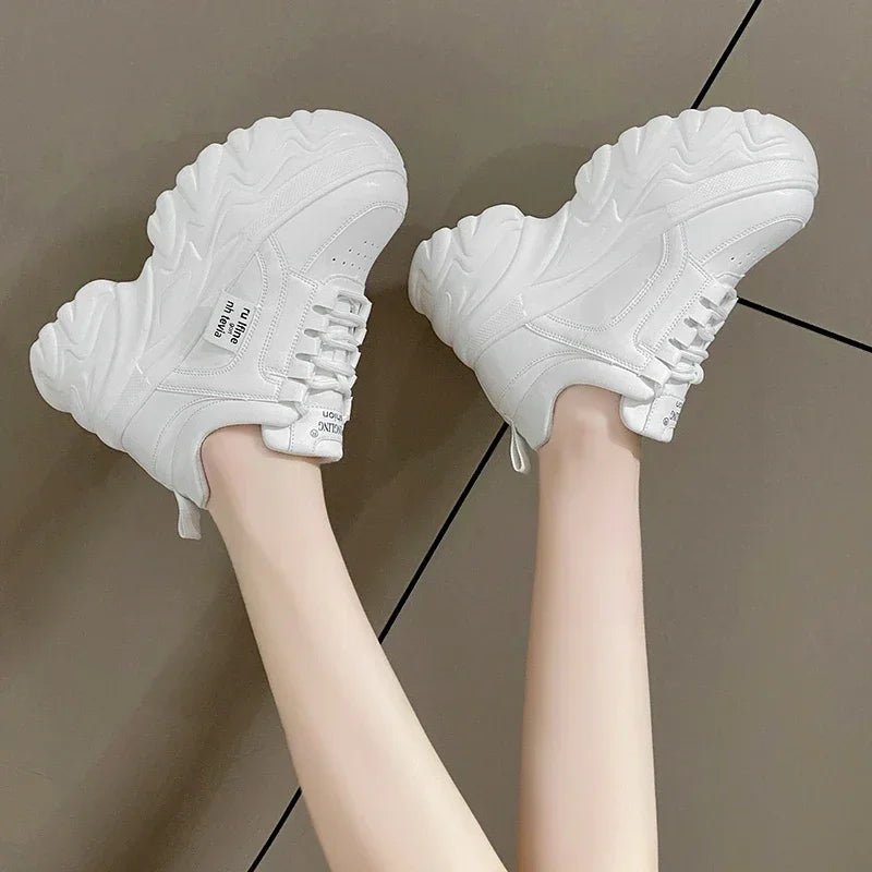 Solid Color Platform Sneakers