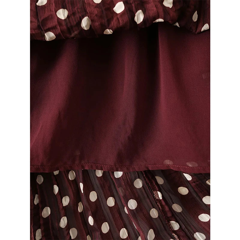 Sleeveless Halter Polka Dot Dress