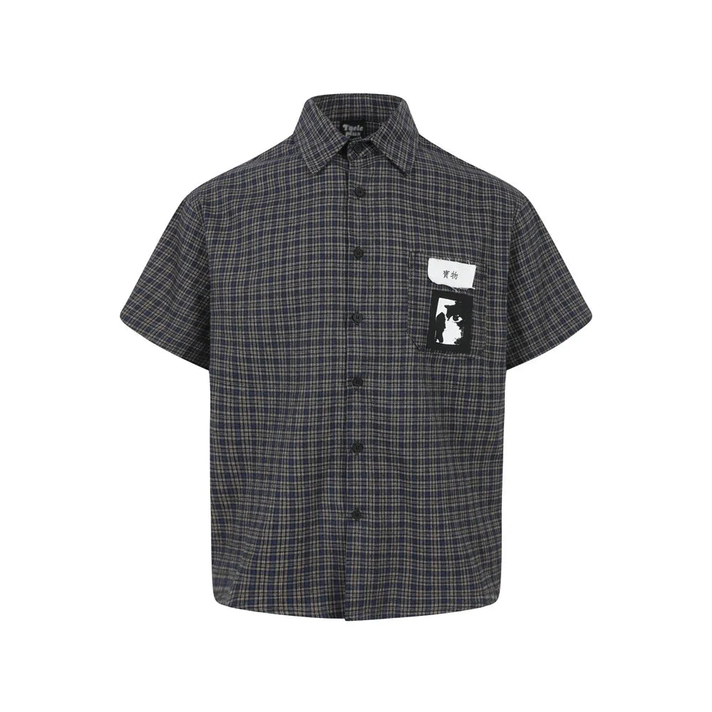 Casual Retro Graffiti Plaid Shirt