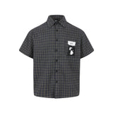 Casual Retro Graffiti Plaid Shirt