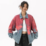 Weird Core Tie-dye Cowboy Denim Jacket