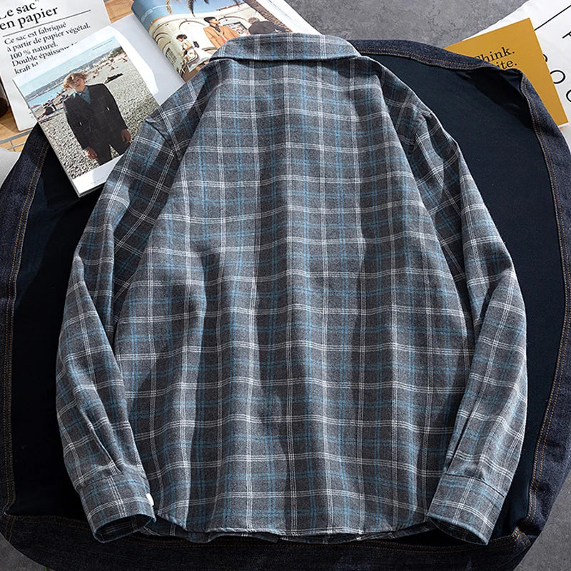 Lazy Girl Korean Style Plaid Shirt